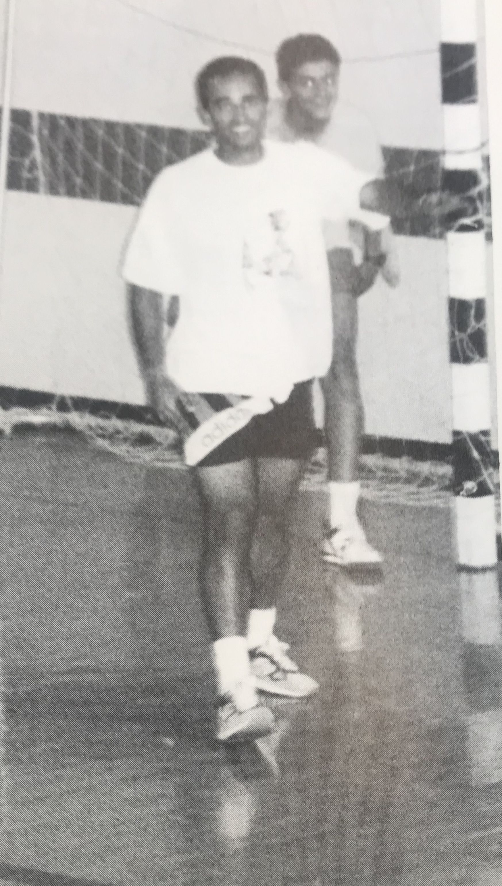Yousef Al Otaiba playing indoor sports as a student
