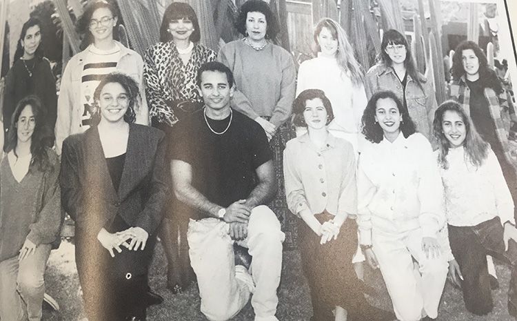 A school yearbook photo shows Yousef Al Otaiba with classmates at Cairo American College